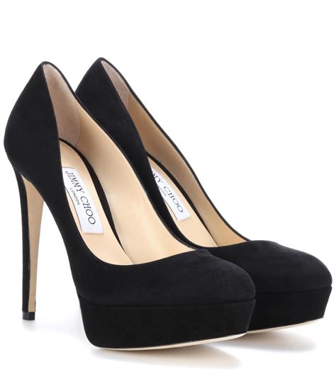 Black Suede Platform Pumps 